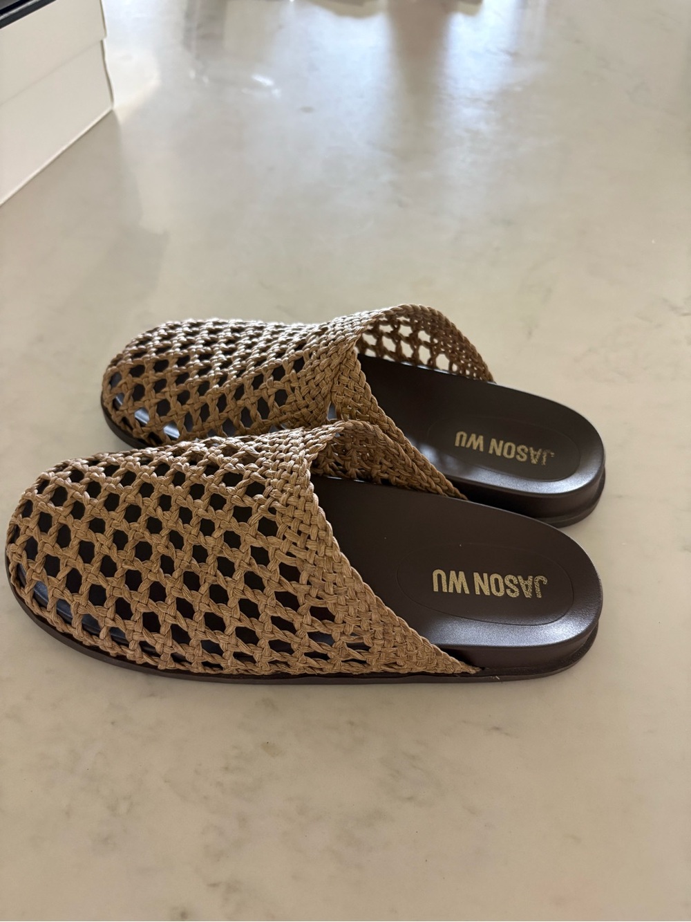 Jason Wu “Natty” Woven Slide Sandals in Natural. - Picture 2 of 2